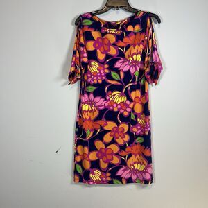 Trina Turk Dress Women's Small Floral AOP Cold Shoulder MSRP‎ $178 NWT STUNNING